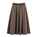 Elegant Belted Cape Sleeve Midi Dress