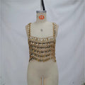 Sparkling Gold Gemstone Multi-Layer All-Match Bustier Vest